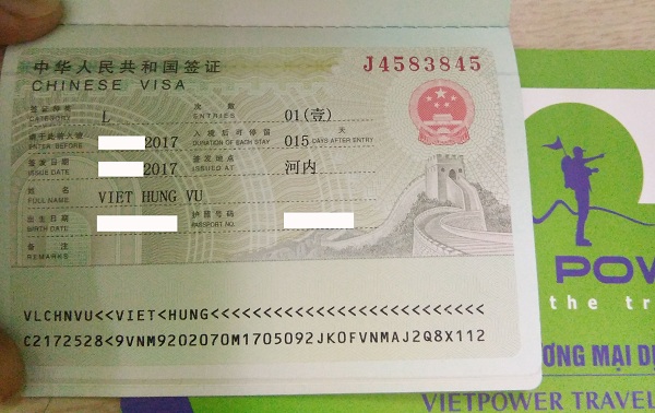 Chúc mừng visa Trung Quốc